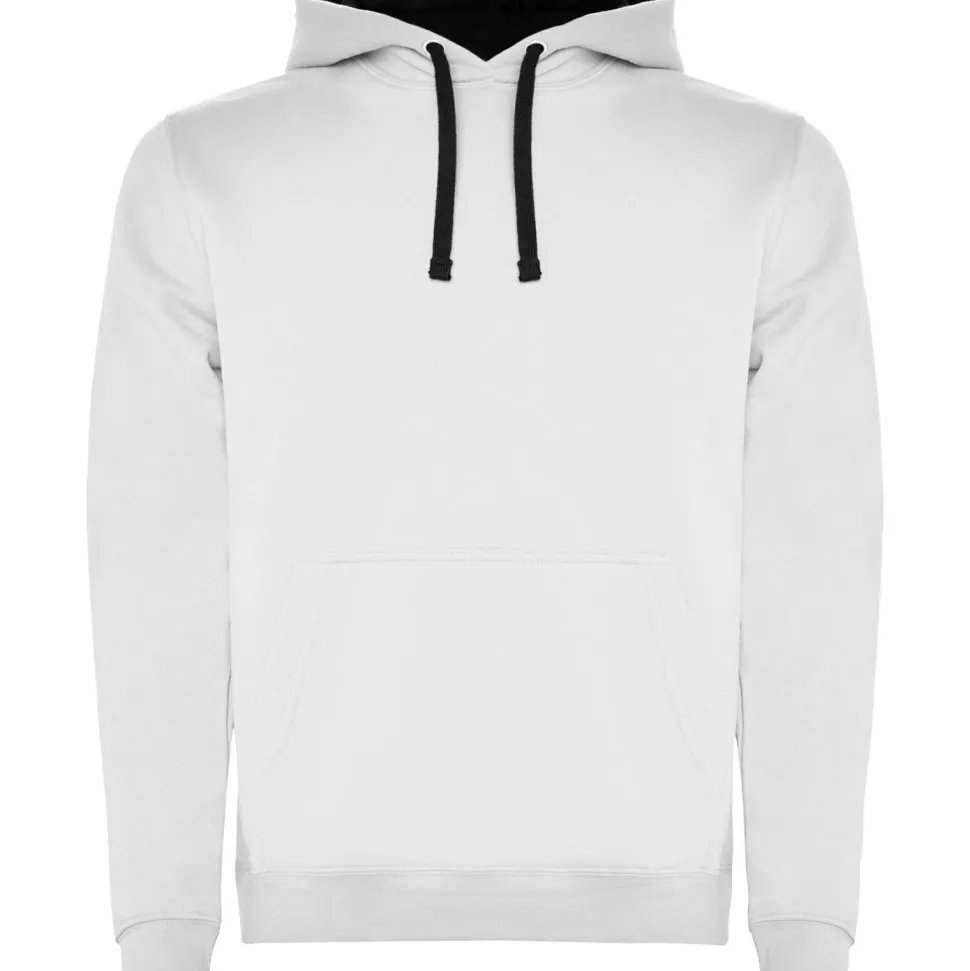 Roly SU1067 - URBAN Sweat-shirt bicolore avec capuche doublée et cordon de serrage contrasté