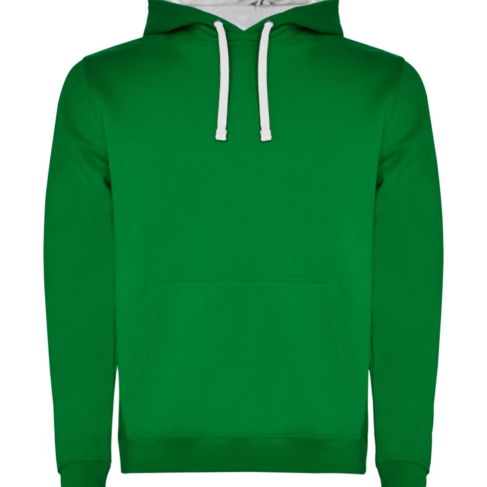 Roly SU1067 - URBAN Sweat-shirt bicolore avec capuche doublée et cordon de serrage contrasté
