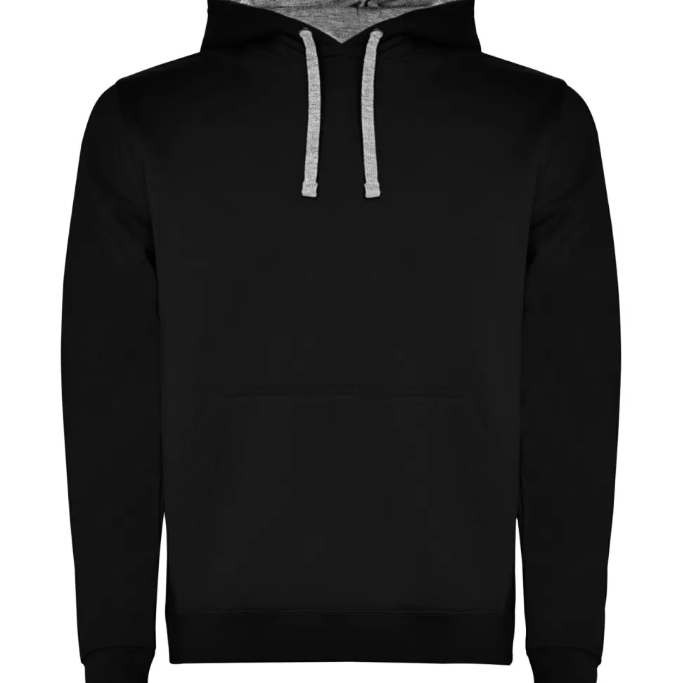 Roly SU1067 - URBAN Sweat-shirt bicolore avec capuche doublée et cordon de serrage contrasté