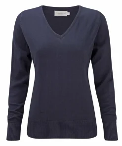 Russell Collection J710F - Pull Col V en Maille Douce et Résistante