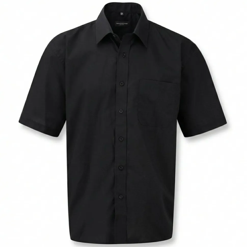 Russell Collection J935M - Chemise Popeline Polycoton Élégante et Facile d'Entretien