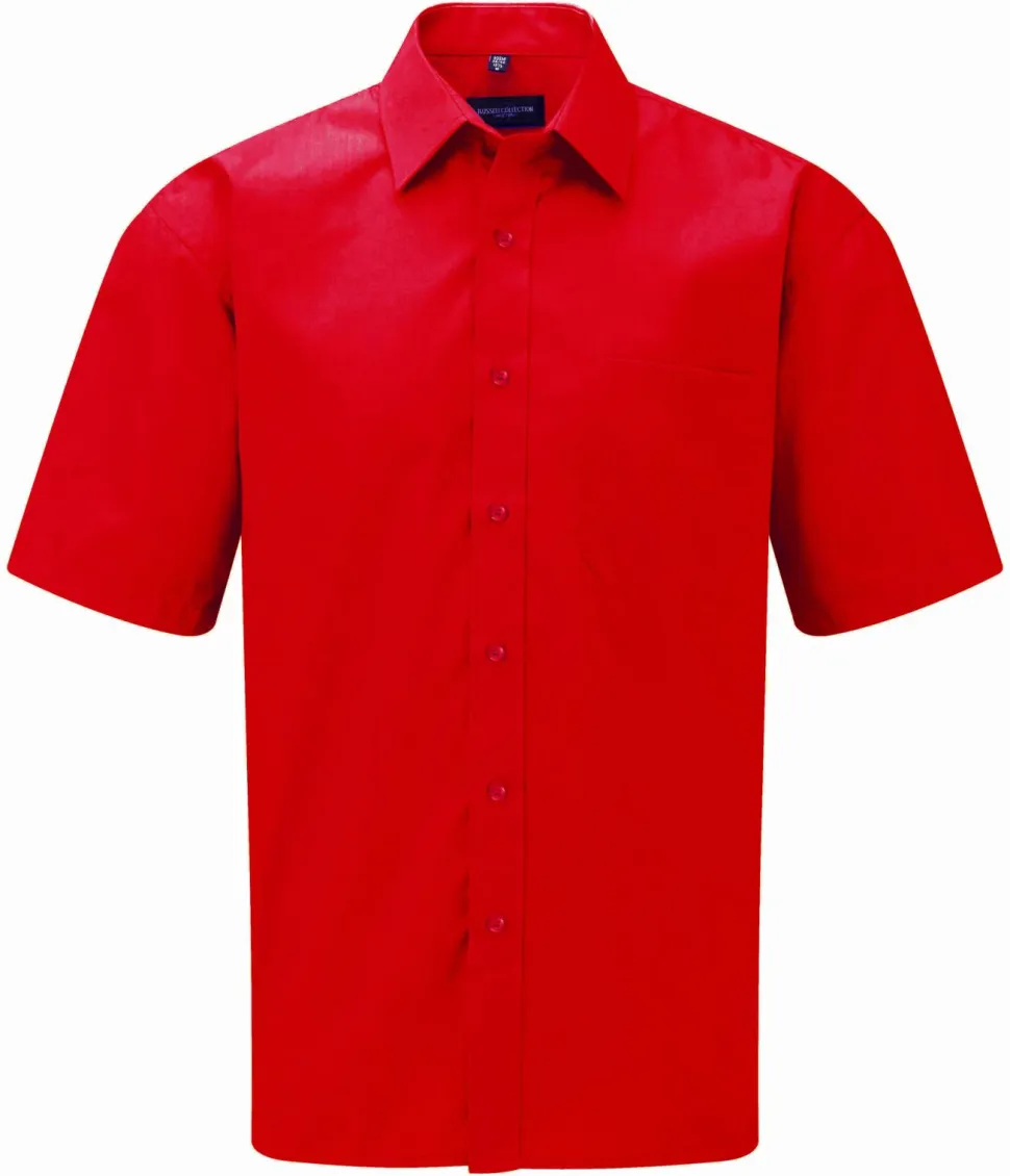 Russell Collection J935M - Chemise Popeline Polycoton Élégante et Facile d'Entretien