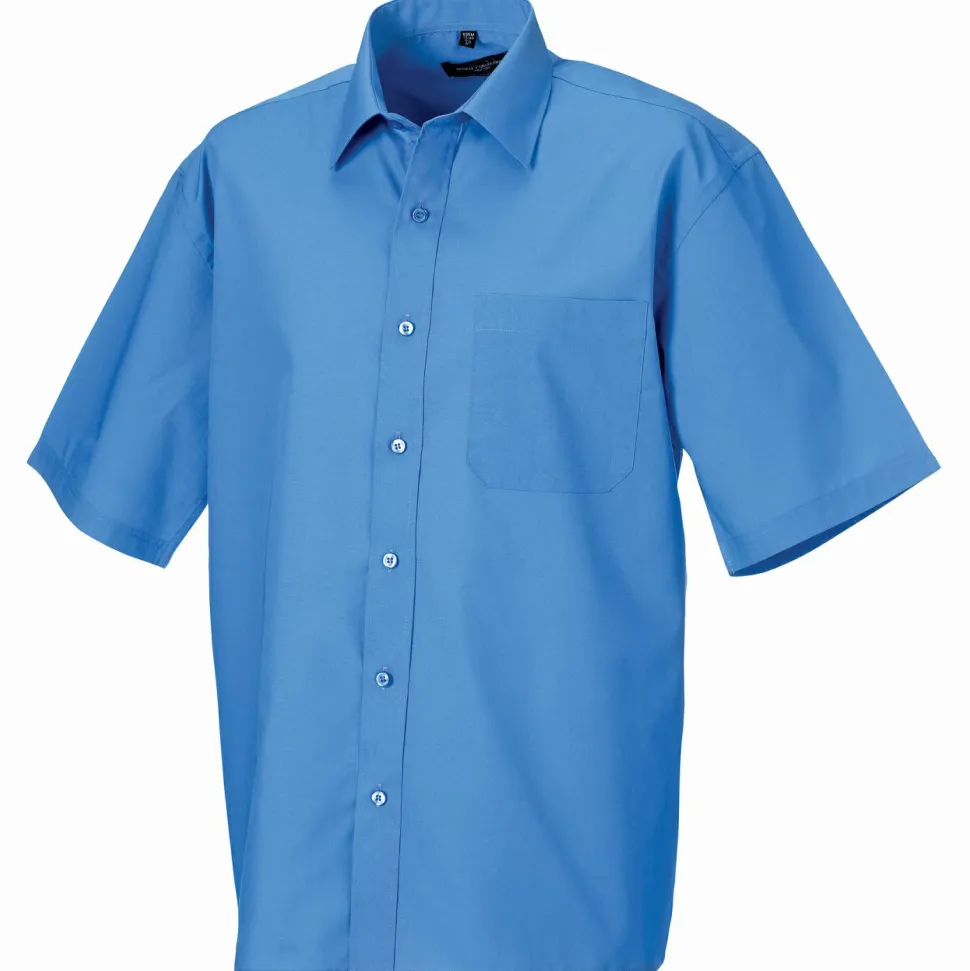 Russell Collection J935M - Chemise Popeline Polycoton Élégante et Facile d'Entretien