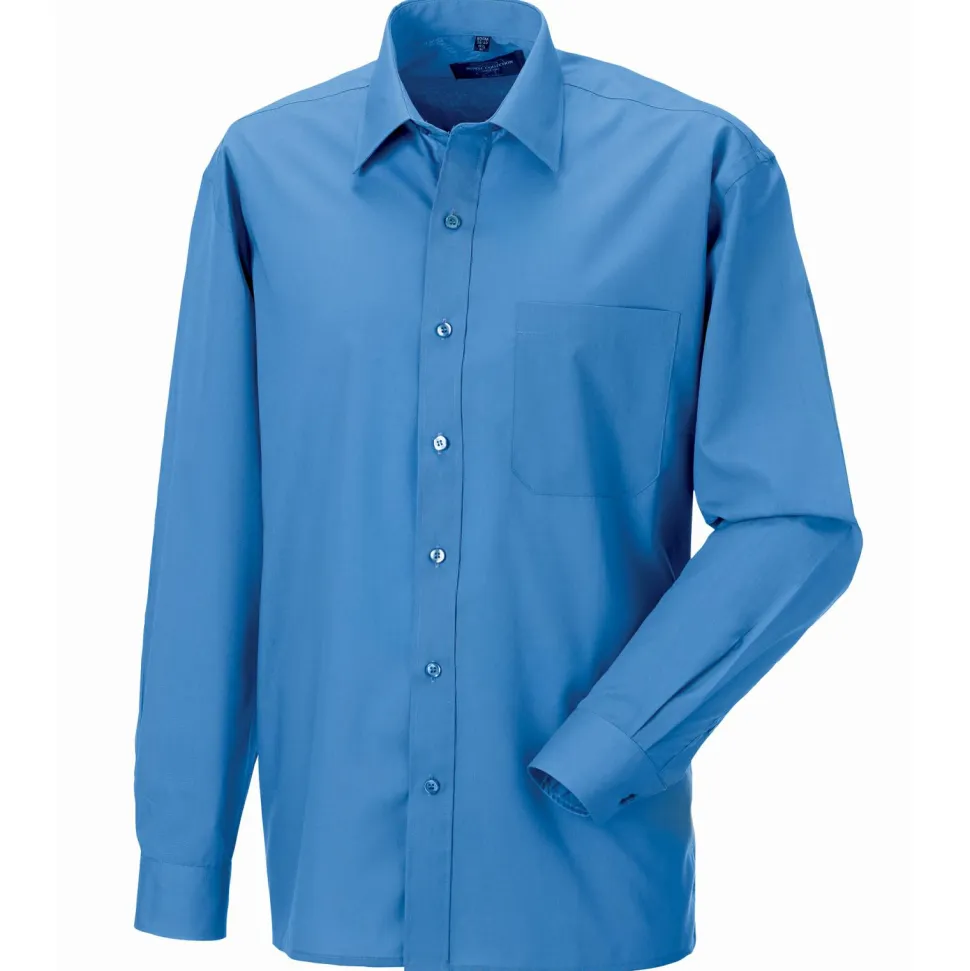 Russell Collection J934M - Chemise Popeline Élégante à Manches Longues