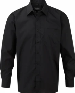 Russell Collection J934M - Chemise Popeline Élégante à Manches Longues
