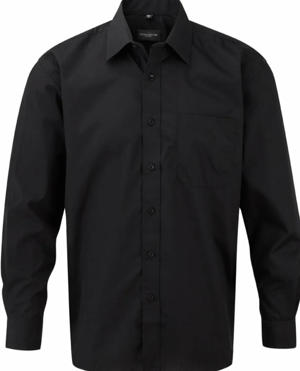 Russell Collection J934M - Chemise Popeline Élégante à Manches Longues