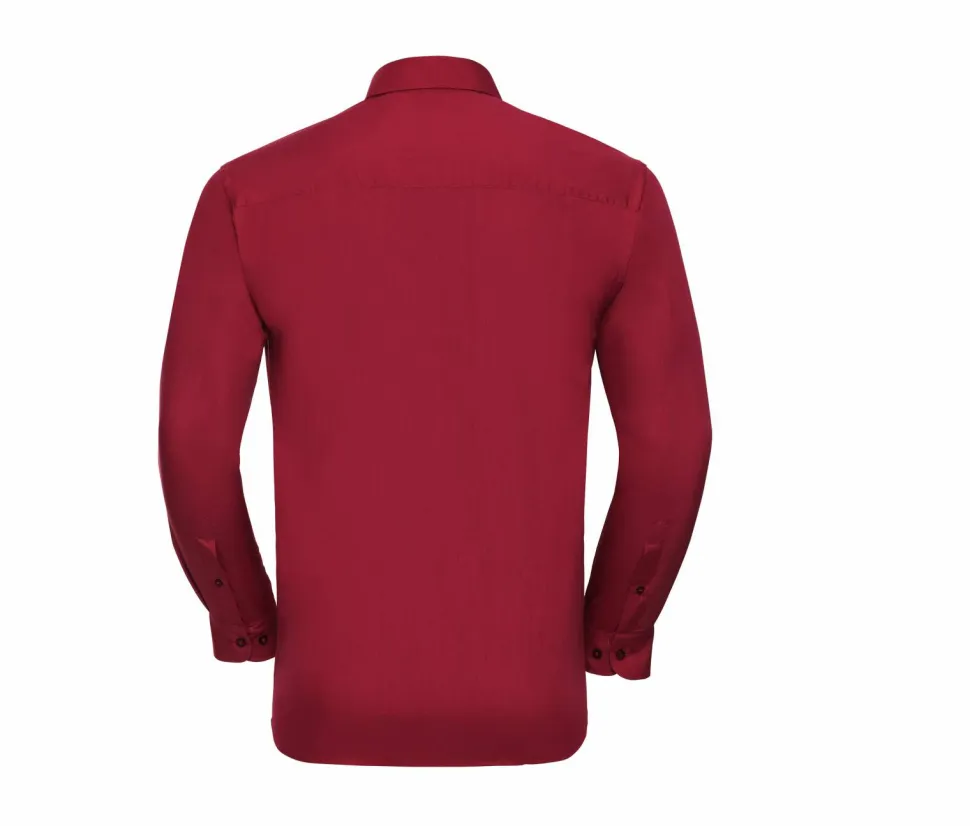 Russell Collection J934M - Chemise Popeline Élégante à Manches Longues