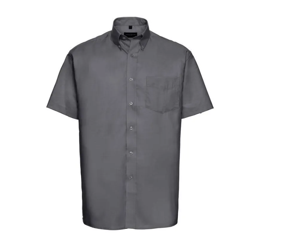 Russell Collection JZ933 - Chemise Manche Courte Homme Oxford Coton
