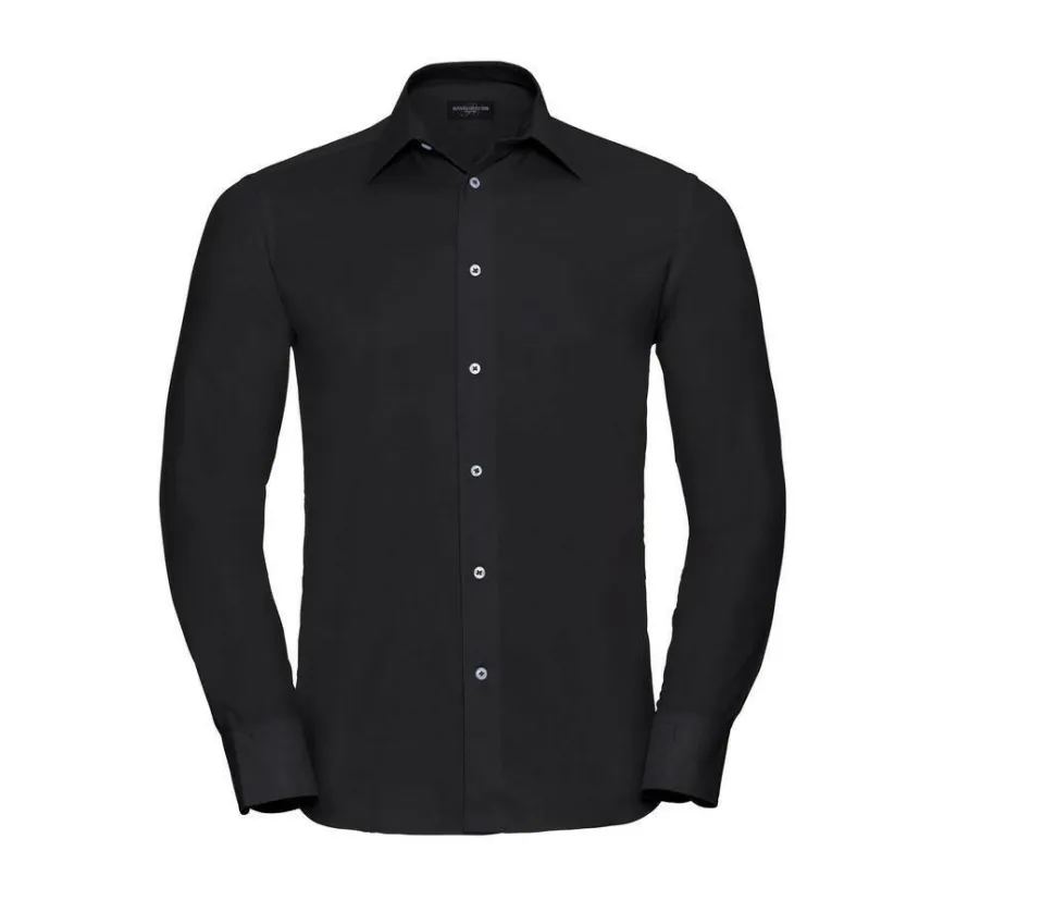 Russell Collection JZ922 - Chemise Oxford Cintrée Homme Col Italien