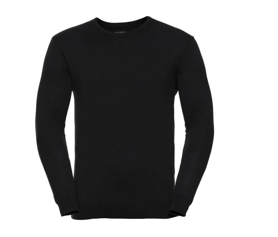 Russell Collection JZ710 - Pull Col V Homme Coton