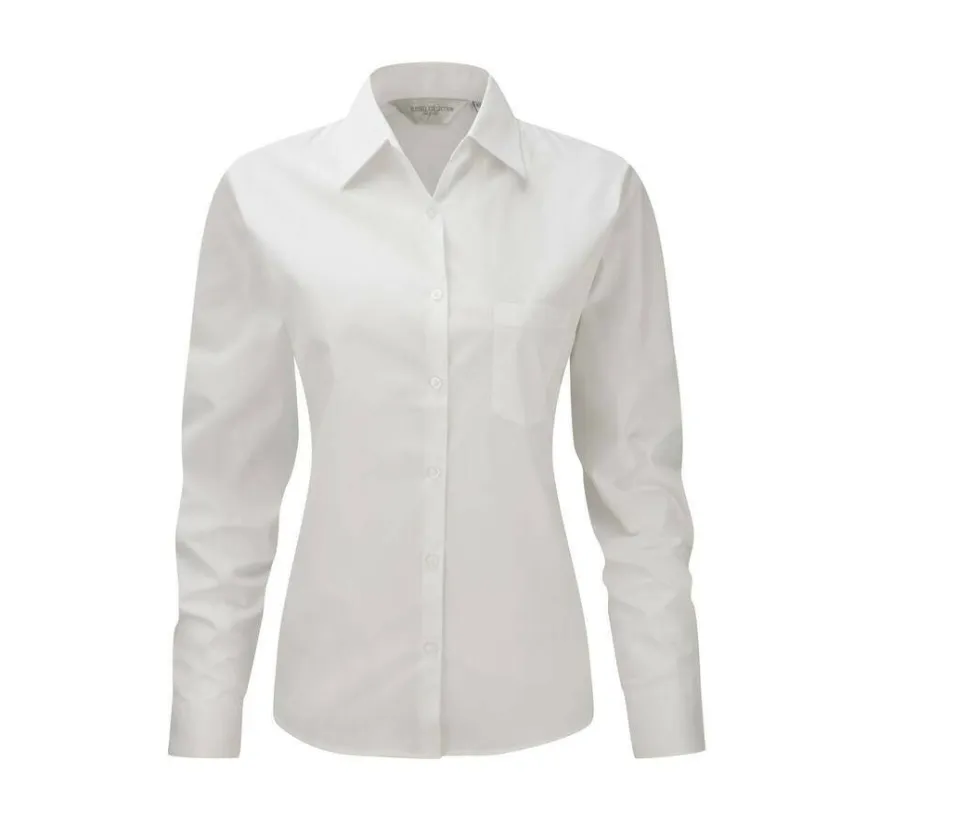 Russell Collection JZ36F - Chemise Popeline Femme 100% Coton