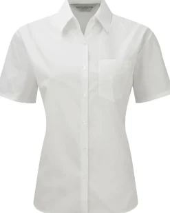 Russell Collection RU935F - CHEMISE EN POPELINE FEMME MANCHES COURTES