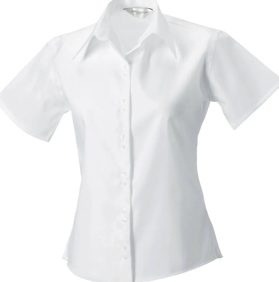 Russell Collection RU957F - Chemise Manches Courtes Sans Repassage Pour Femme