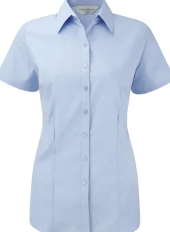 Russell Collection RU963F - Chemise Femme Manche Courtes À Chevrons