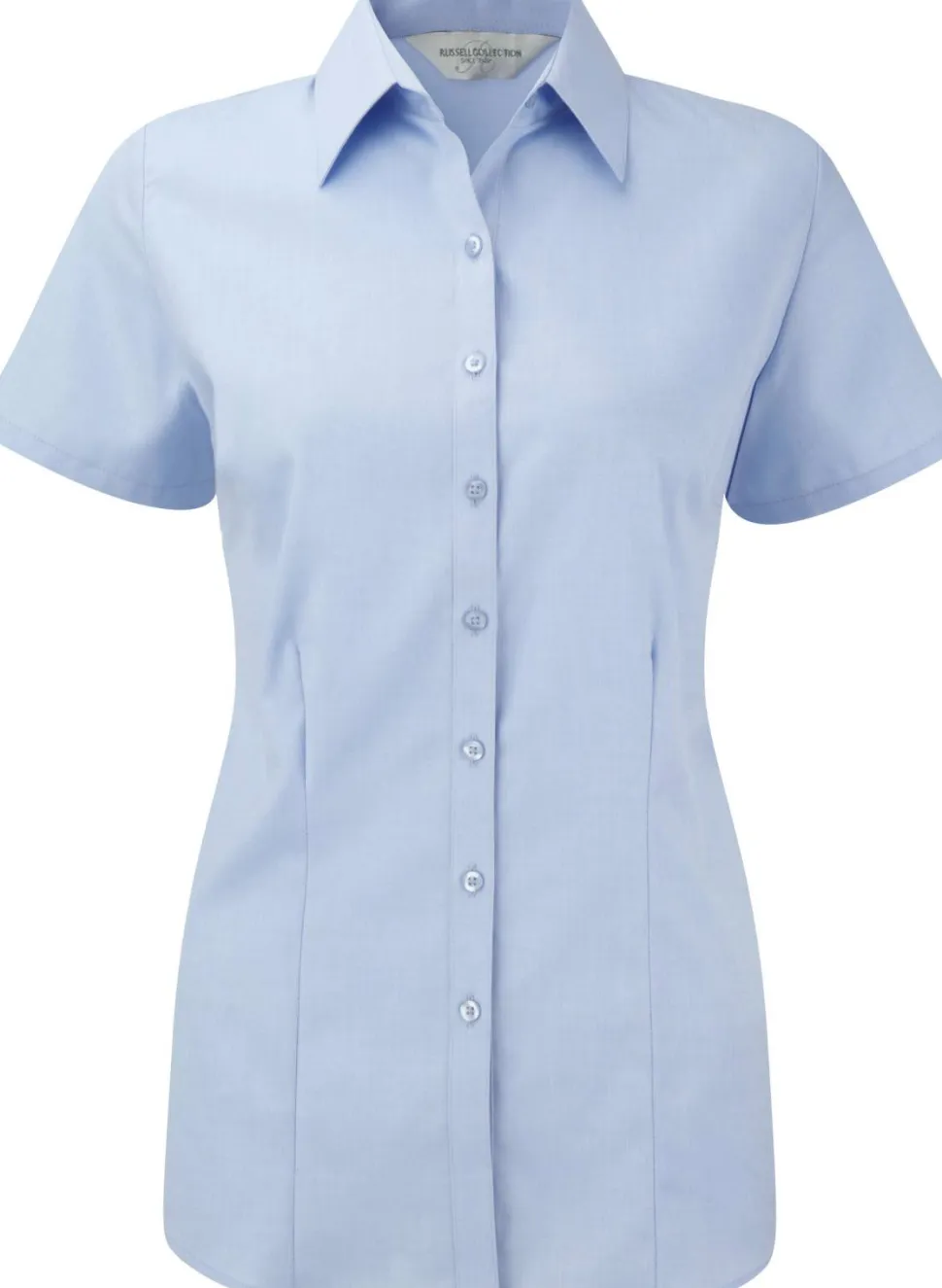 Russell Collection RU963F - Chemise Femme Manche Courtes À Chevrons