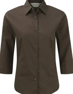Russell Collection RU946F - Ladies Fitted Shirt - Chemise Femme Ajustée, Manches 3/4