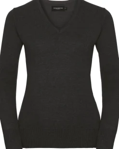 Russell Collection RU710F - Pull Moderne à Col V en Coton Mélangé