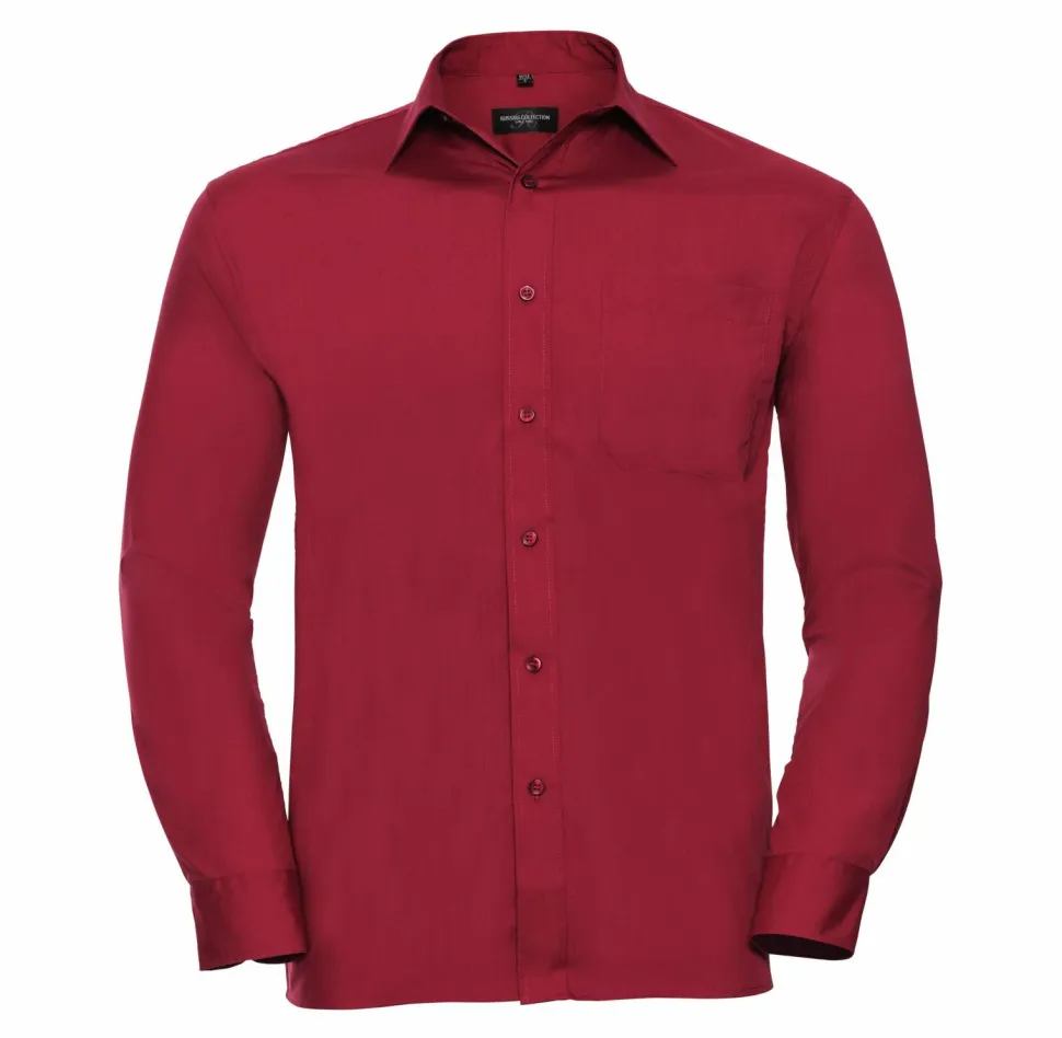 Russell Collection RU934M - Chemise Popeline Homme Manches Longues