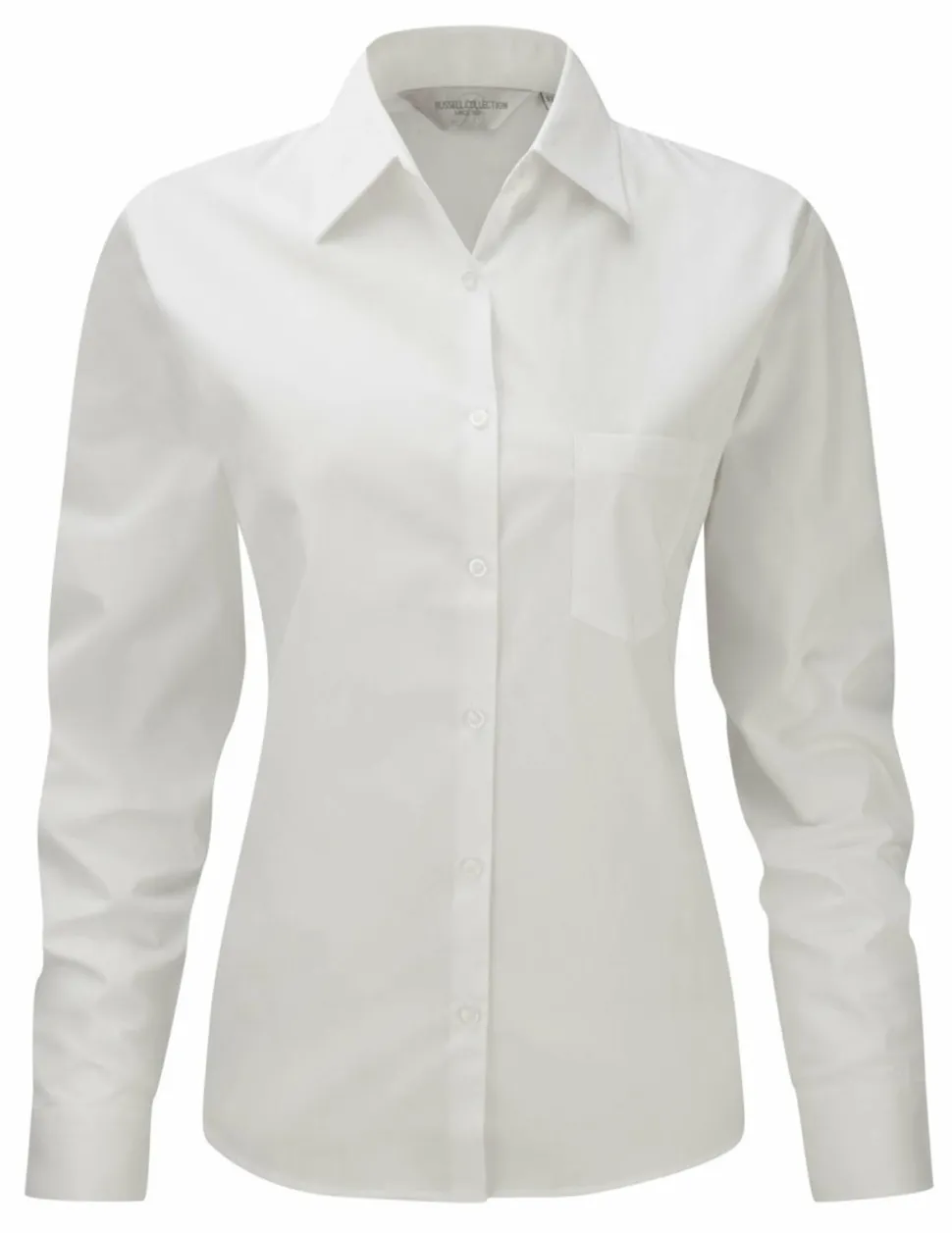 Russell Europe R-936F-0 - Blouse Élégante en Popeline de Coton à Manches Longues