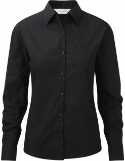 Russell Europe R-936F-0 - Blouse Élégante en Popeline de Coton à Manches Longues