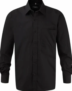 Russell Europe R-936M-0 - Chemise Classique en Popeline de Coton à Manches Longues