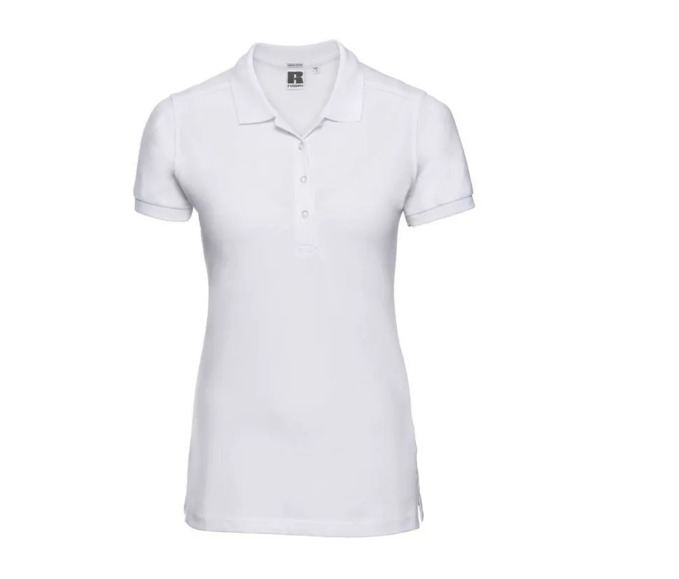 Russell JZ565 - Polo Femme Élégant en Coton avec Boutons Nacrés