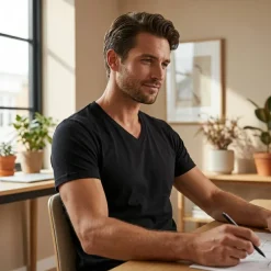 Sans Étiquette SE683 - T-Shirt Col V Sans Étiquette Confort