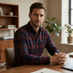 SF Men SF560 - Chemise décontractée à carreaux