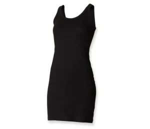 SF Women SK104 - Robe Débardeur Longue en Coton Stretch Confortable