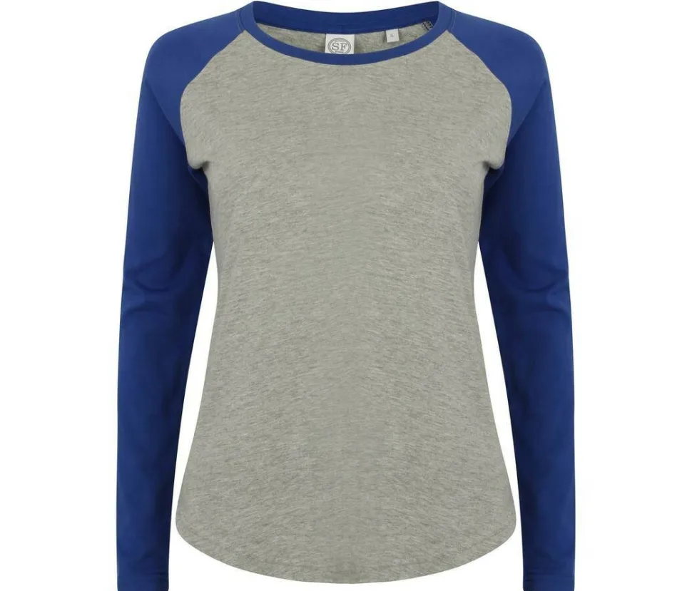 SF Women SK271 - Tee-shirt baseball manches longues femme