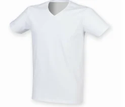 Skinnifit SF122 - Tee-Shirt Col V Homme Stretch en Coton
