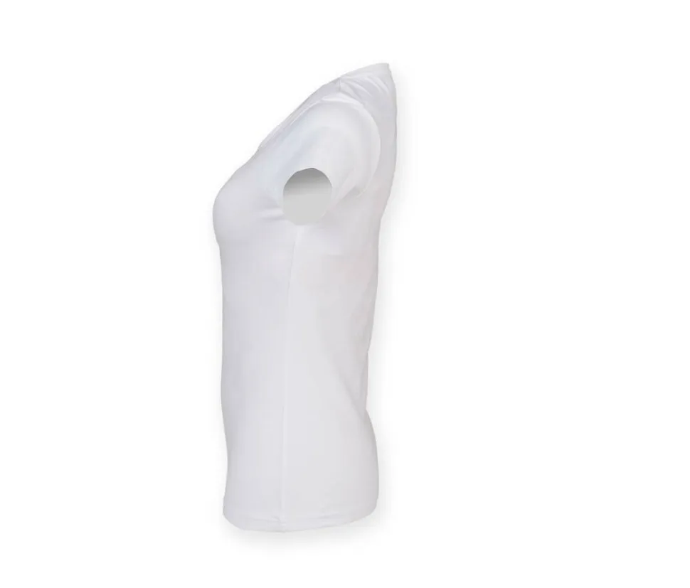 Skinnifit SK122 - Tee-Shirt Stretch Col V pour Femme