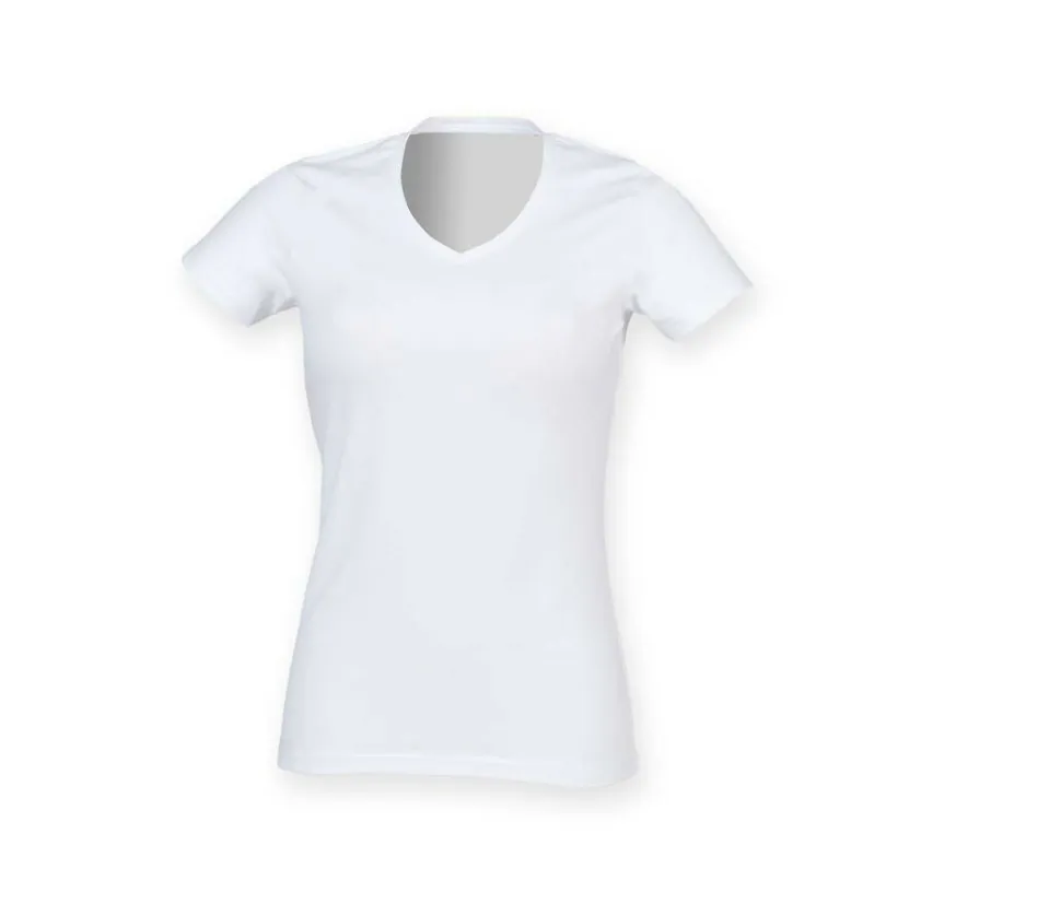 Skinnifit SK122 - Tee-Shirt Stretch Col V pour Femme