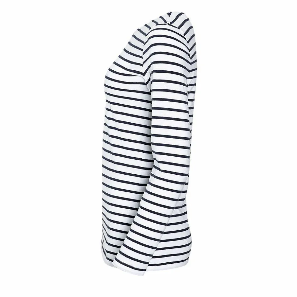 SOL'S 01403 - MARINE WOMEN Tee Shirt Femme Manches Longues Rayé