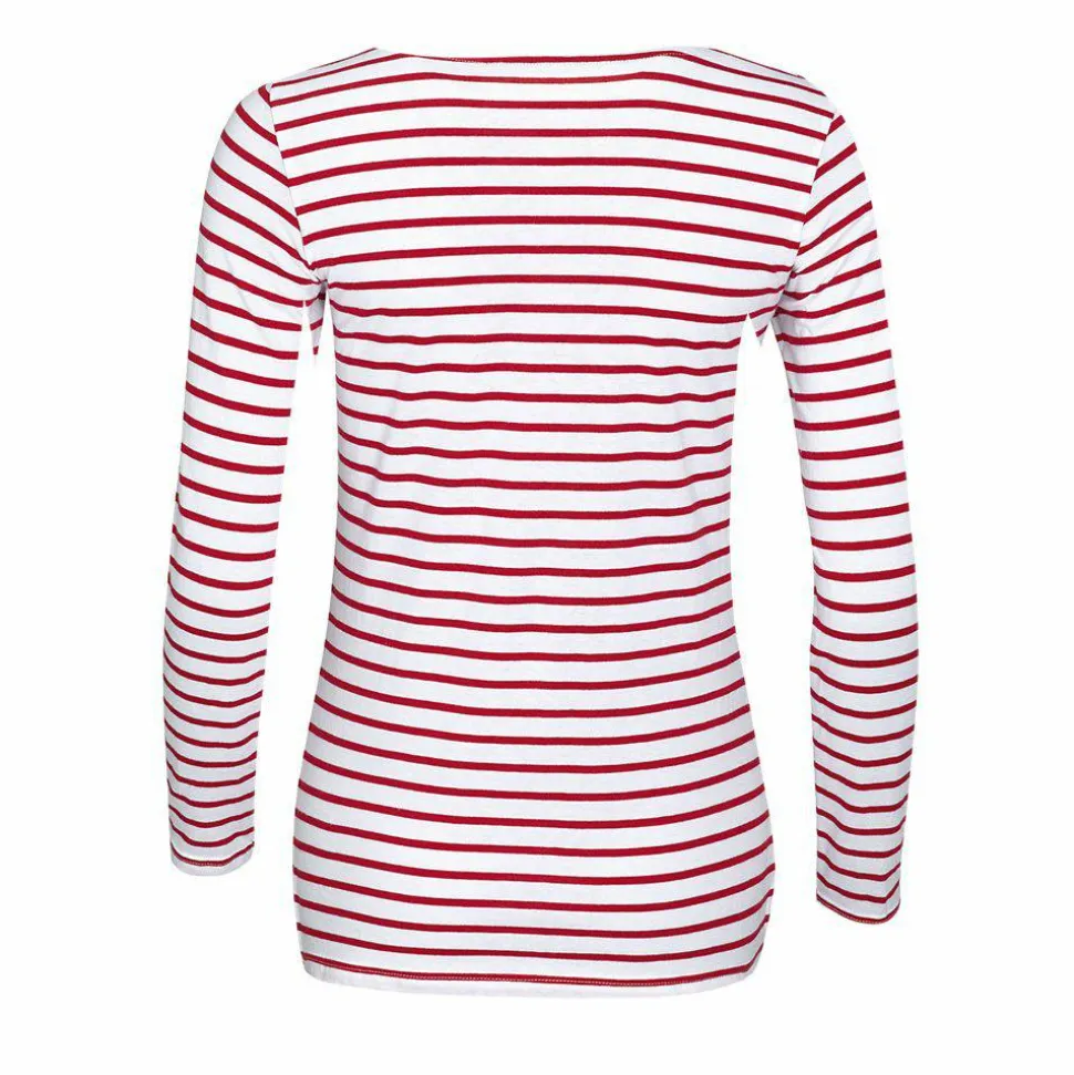 SOL'S 01403 - MARINE WOMEN Tee Shirt Femme Manches Longues Rayé