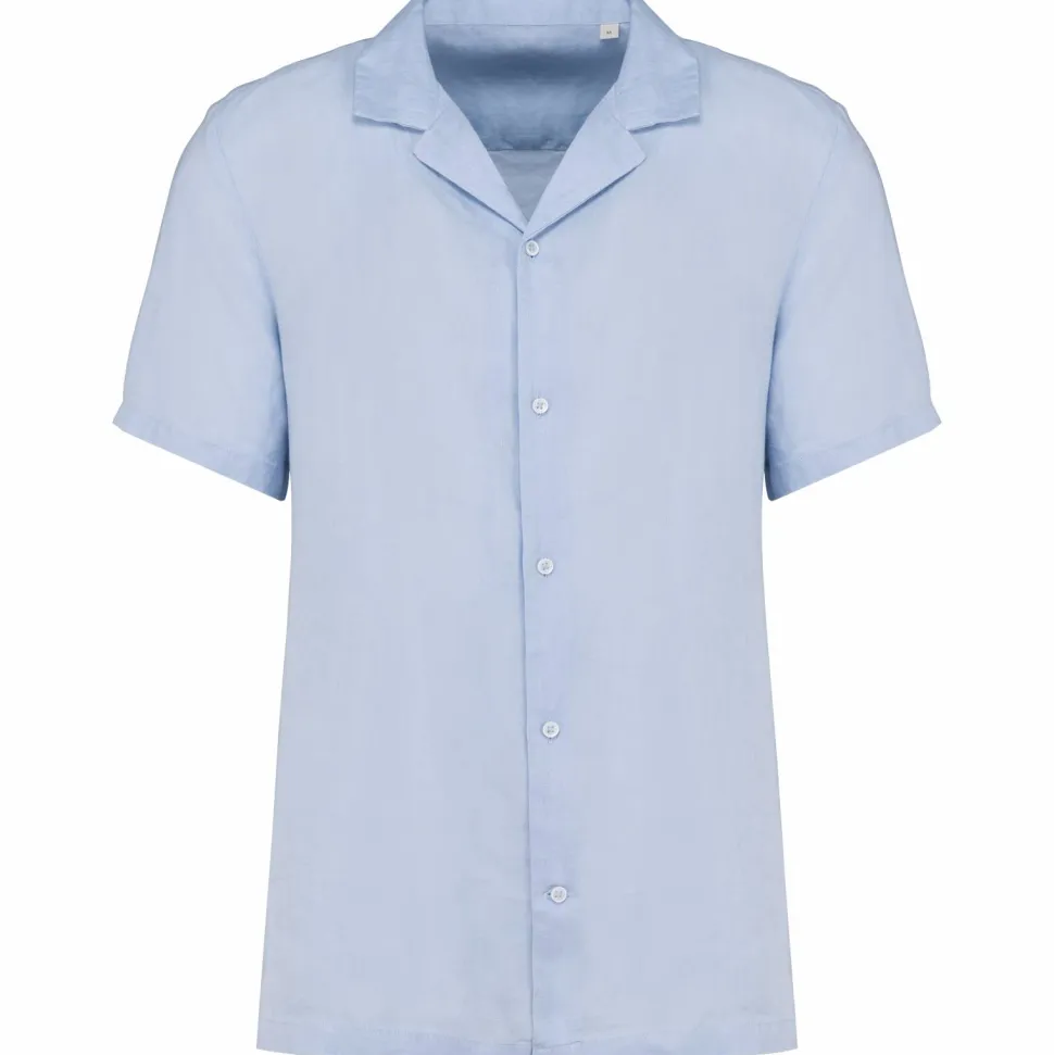 Spasso SP509 - Chemise à col bowling en lin homme