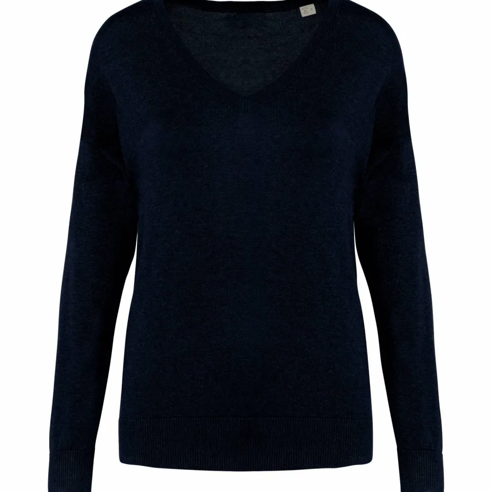 Spasso SP921 - Pull écoresponsable col V en lyocell femme