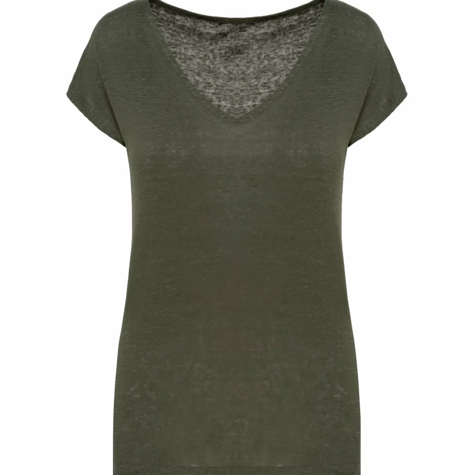 Spasso SP321 - T-shirt col V en lin femme