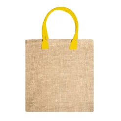 Stamina BO7149 - NIMES Sac en jute naturel avec anses renforcées en coton coloré