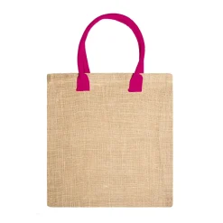 Stamina BO7149 - NIMES Sac en jute naturel avec anses renforcées en coton coloré