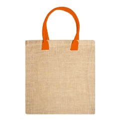 Stamina BO7149 - NIMES Sac en jute naturel avec anses renforcées en coton coloré