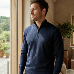 TEE JAYS TJ6010 - Pull Demi-Zip en Laine Mérinos Italienne