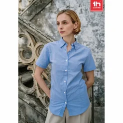 TH Clothes 30158 - Chemise oxford à manches courtes pour femmes