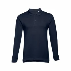 TH Clothes 30141 - Polo à manches longues en coton cardé pour hommes