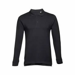 TH Clothes 30141 - Polo à manches longues en coton cardé pour hommes