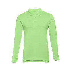 TH Clothes 30141 - Polo à manches longues en coton cardé pour hommes