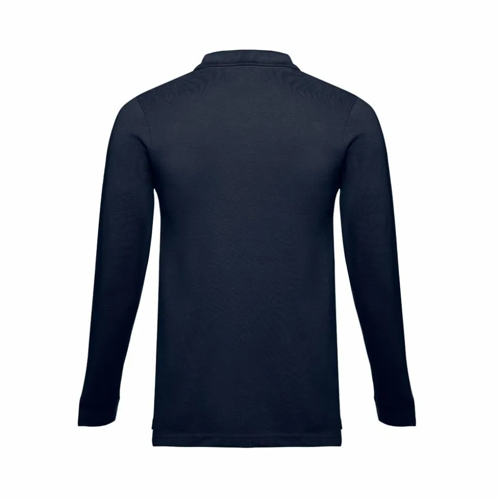 TH Clothes 30141 - Polo à manches longues en coton cardé pour hommes