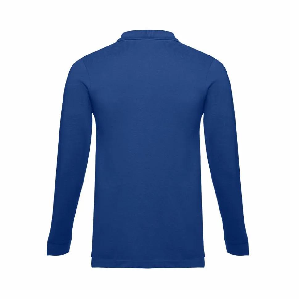 TH Clothes 30141 - Polo à manches longues en coton cardé pour hommes