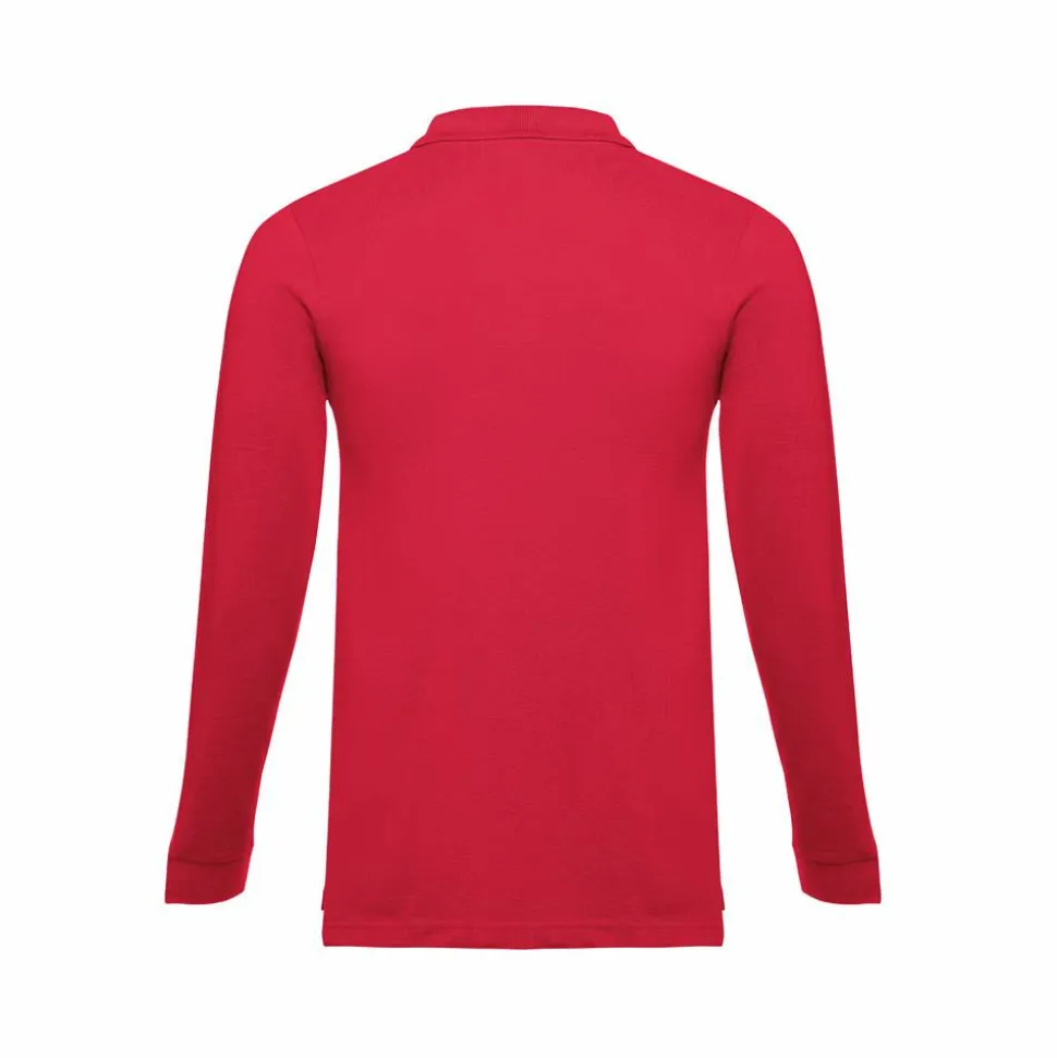 TH Clothes 30141 - Polo à manches longues en coton cardé pour hommes