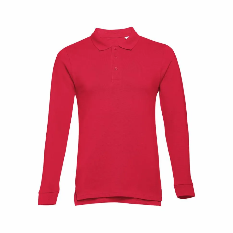 TH Clothes 30141 - Polo à manches longues en coton cardé pour hommes
